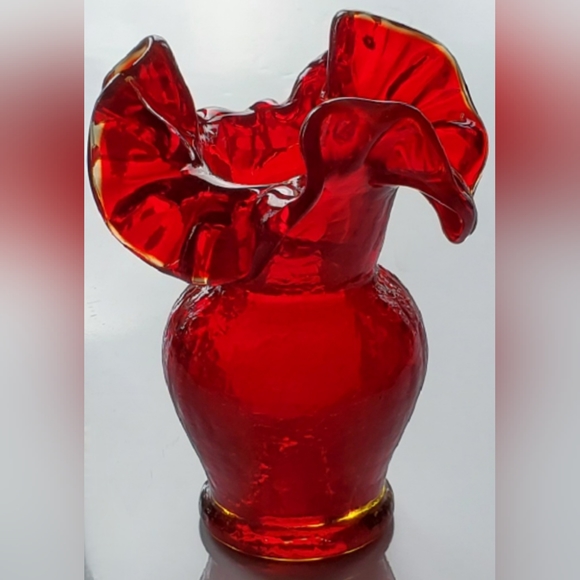 Kanawha Cadmium Crackle 5" Ruffle Vase - Picture 12 of 16